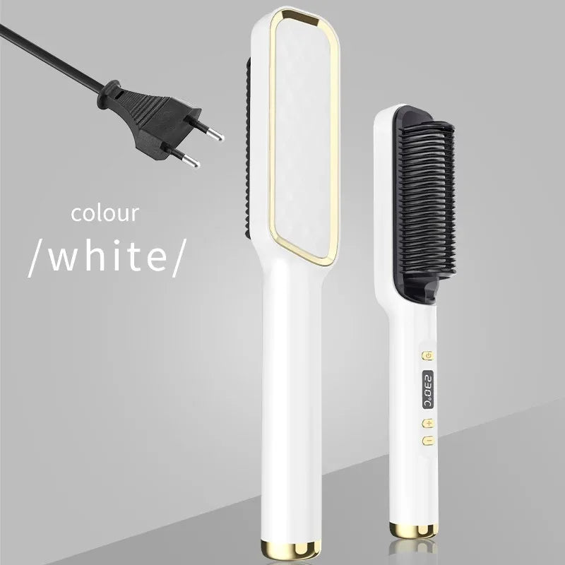 SmoothPro Haarglättungsbürste | LED-Temperaturanzeige & Anti-Verbrüh-Schutz | 360° drehbares Kabel