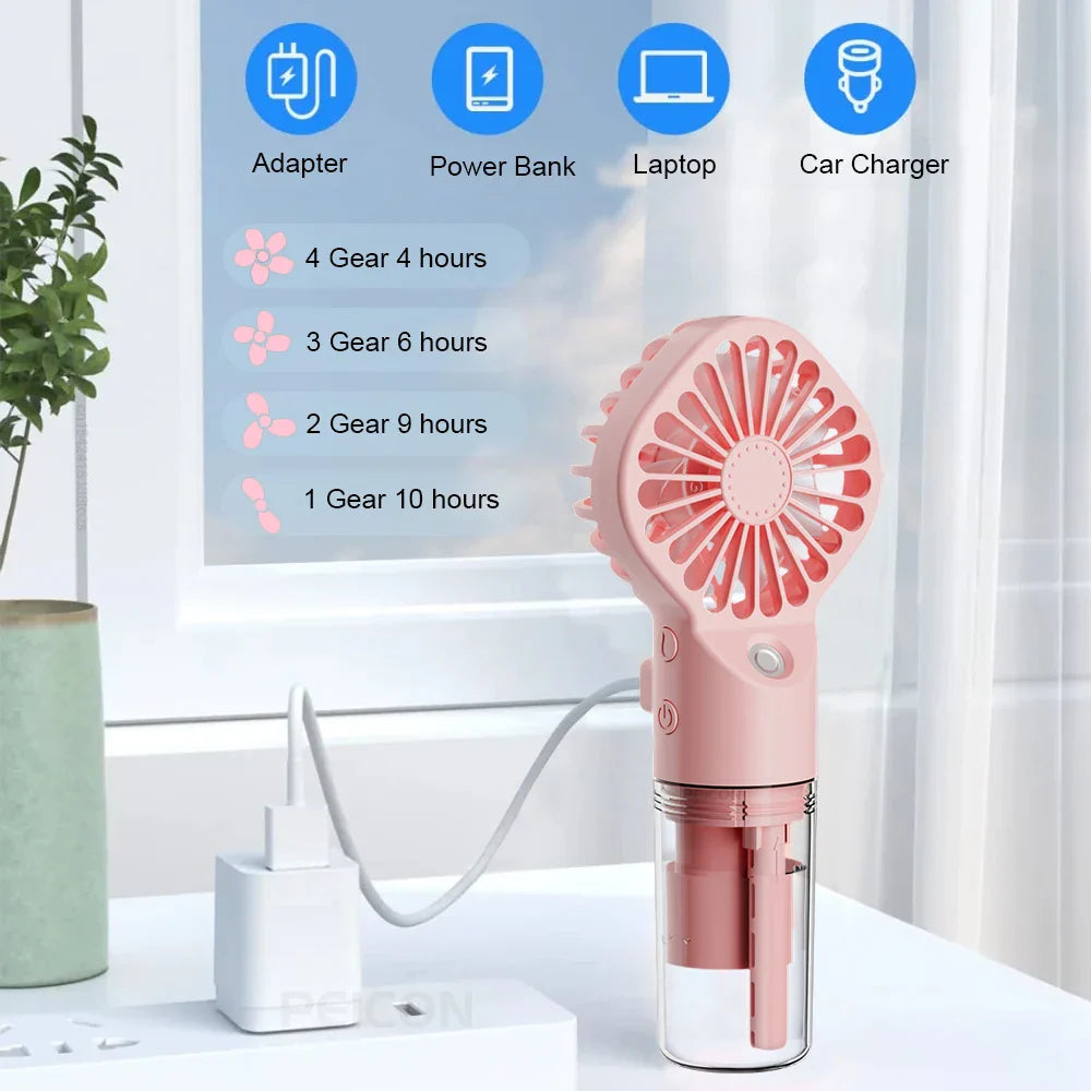 Mistify Mini Ventilator | Mit Nano-Sprühnebel | 4 Stufen | USB-ladefähig & Kompakt