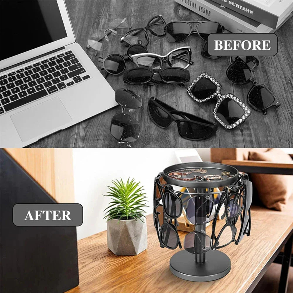 Vistara | Brillen- & Schmuck-Organizer | 360° Drehfunktion, robust & elegant | Schminktisch & Ankleidezimmer