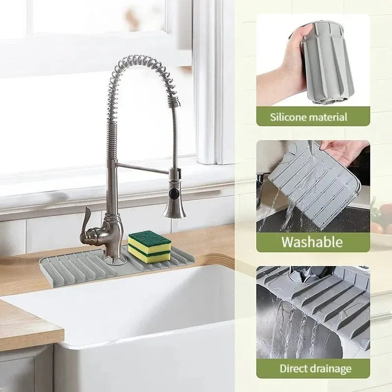 FlowDry | Silikonmatte für Spüle & Arbeitsfläche | 3-in-1 Funktion, flexibel & hygienisch | Küche & Bad