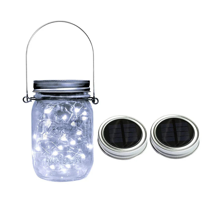 GlowJar Solar Deckellichter | Solarbetrieben | Warmweiße LED Lichterkette | Für Garten & Balkon