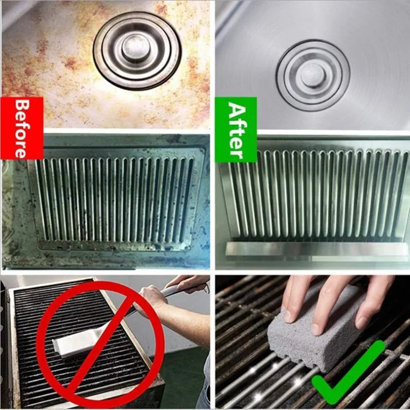 CleanGrill | Bimsstein Grillreiniger | Rückstandsfreie & Kratzfreie Reinigung | 100% Hygienisch