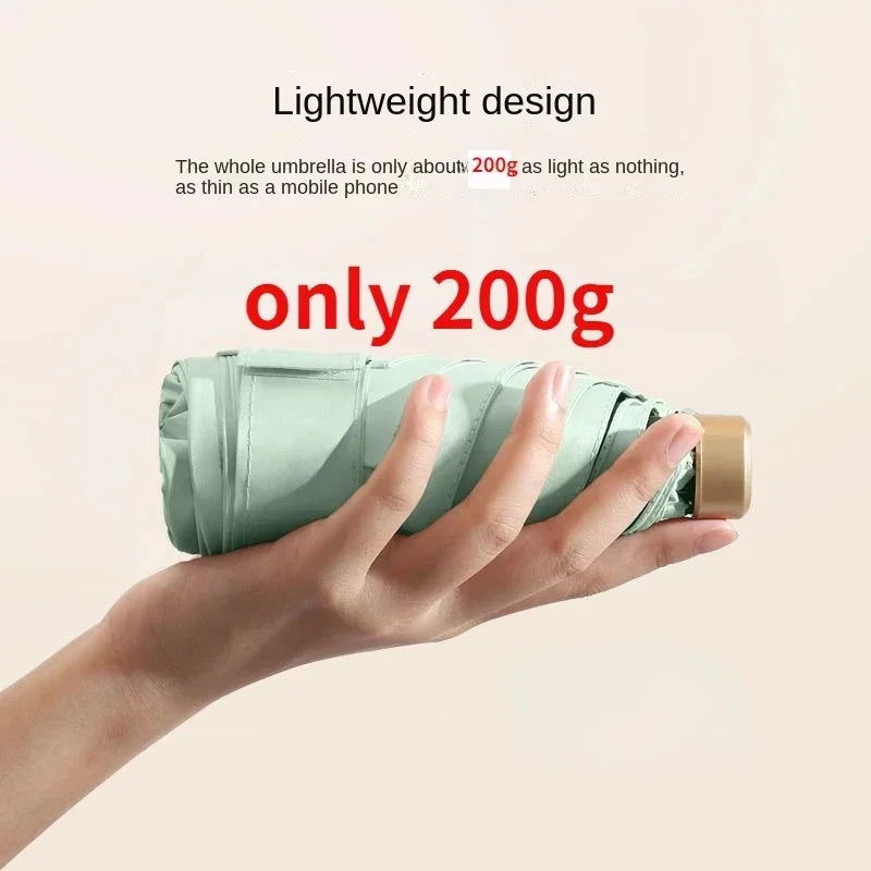 Solivio Mini-Regenschirm | UV-Schutz & Windfest | Ultraleicht | 19cm Kompaktformat