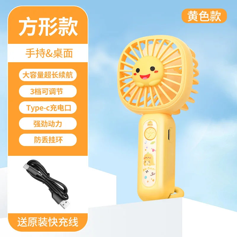 CooliPop | Handlicher Mini-Ventilator | USB-aufladbar & Leise | Für Schule, Büro & Reisen
