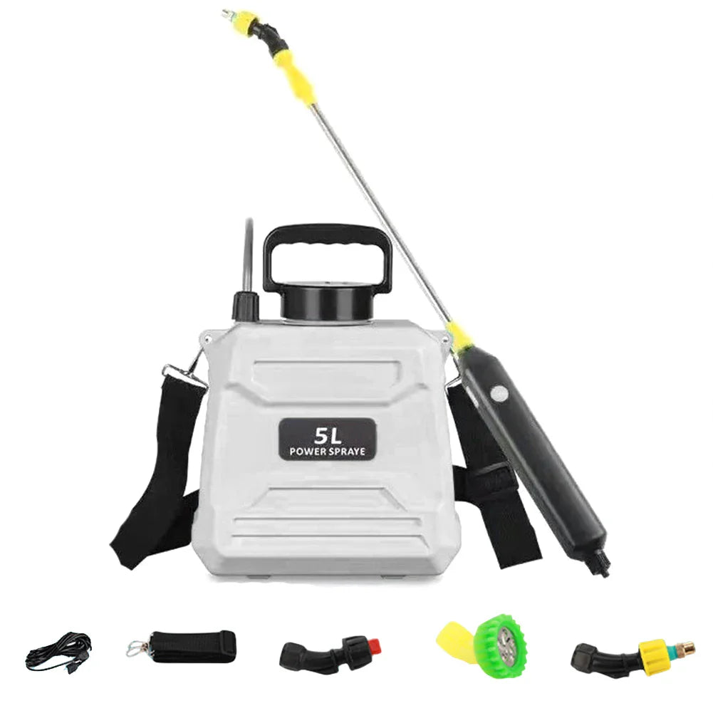 AquaForce | Akku-Drucksprayer 5L | USB Aufladung | Verstellbare Düse für Garten & Reinigung
