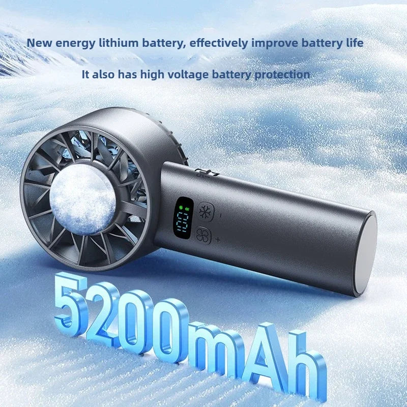 FrostCool Mini-Eisventilator | High-Speed Kühlung | USB-Aufladung & LED-Display