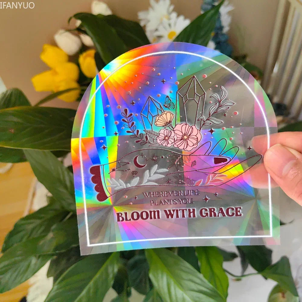 SunGlow Fenstersticker | 3D Regenbogen-Effekt | Selbstklebend & Wiederverwendbar