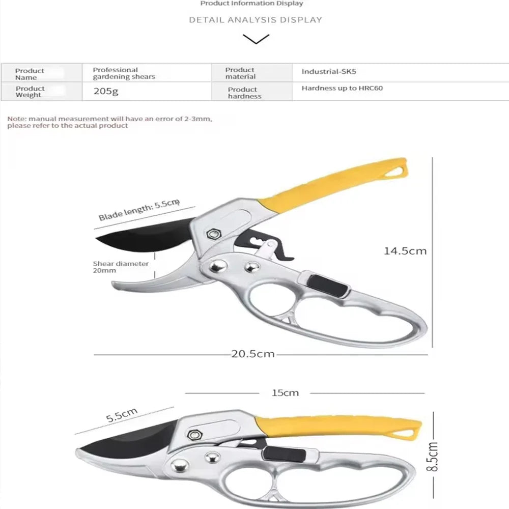 SharpLeaf | Gartenschere SK5 | Ergonomischer Griff | Titanbeschichtete Klinge für präzisen Schnitt