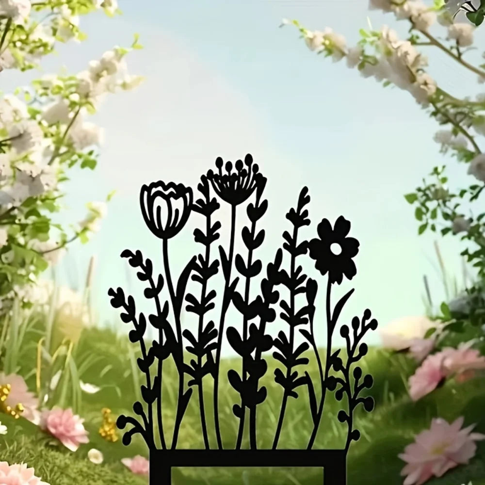 Rustiflora Gartenstecker | Metallblume Vintage Gelb | Für Wand & Beet | Deko Für Innen & Außen