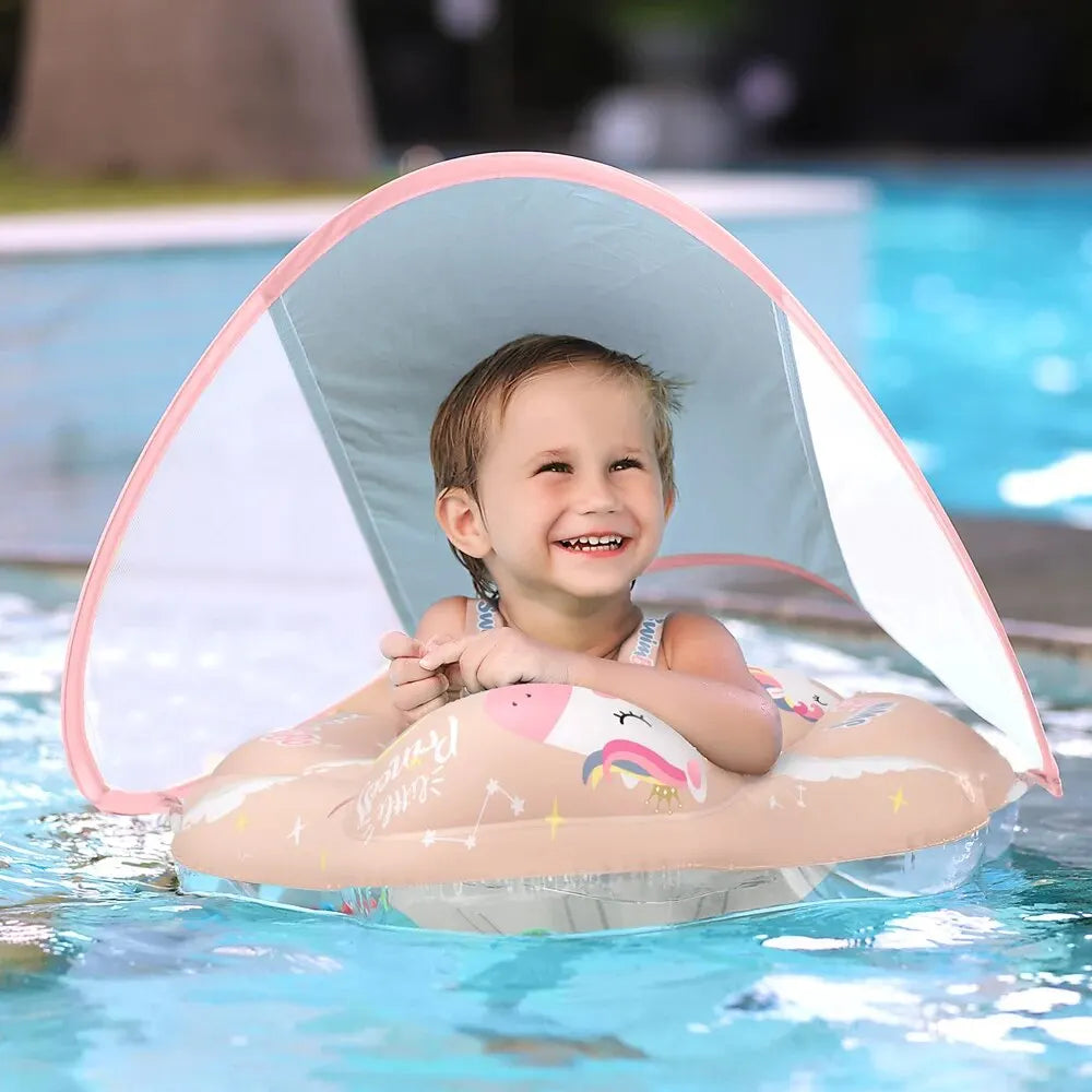Solaboo Baby Schwimmring | Mit UV-Dach & Stütze | Aufblasbar & Sicher | Ab 6 Monaten