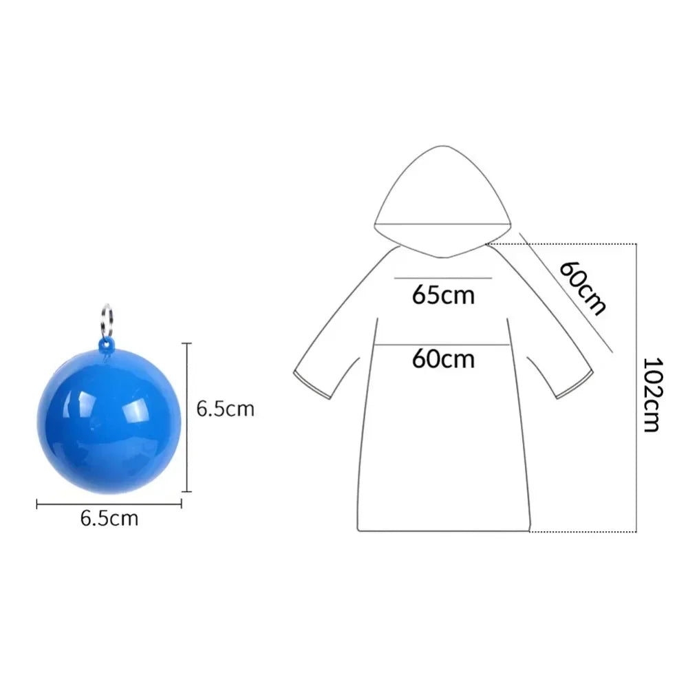 RainSafe Poncho Ball | Kompakter Regenschutz für Unterwegs | Leicht & Handlich