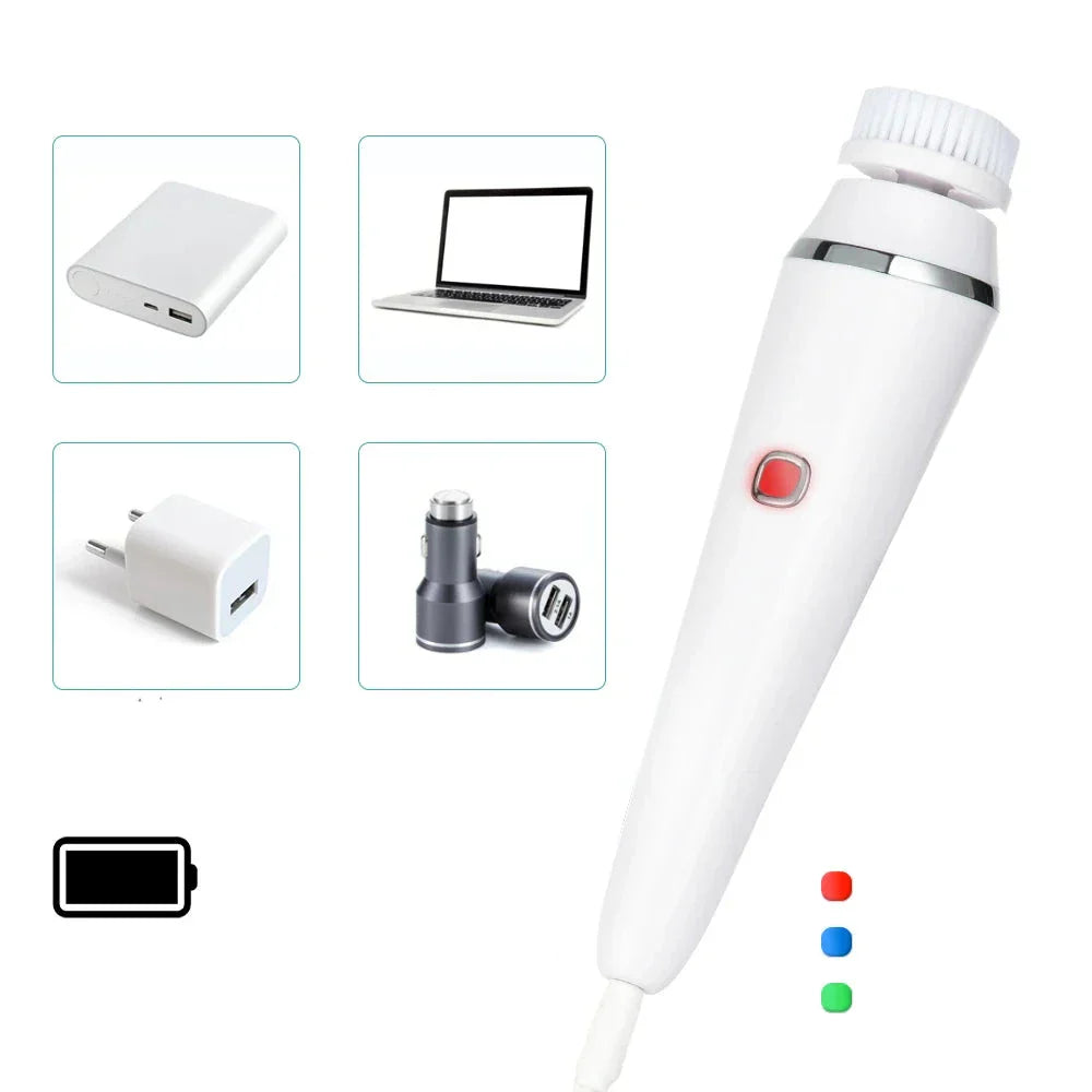 SkinAura | 4-in-1 Gesichtsreinigungs- & Massagegerät | 3 Intensitätsstufen, USB-aufladbar & kompakt | Tiefenreinigung, Peeling & Pflege zuhause & unterwegs