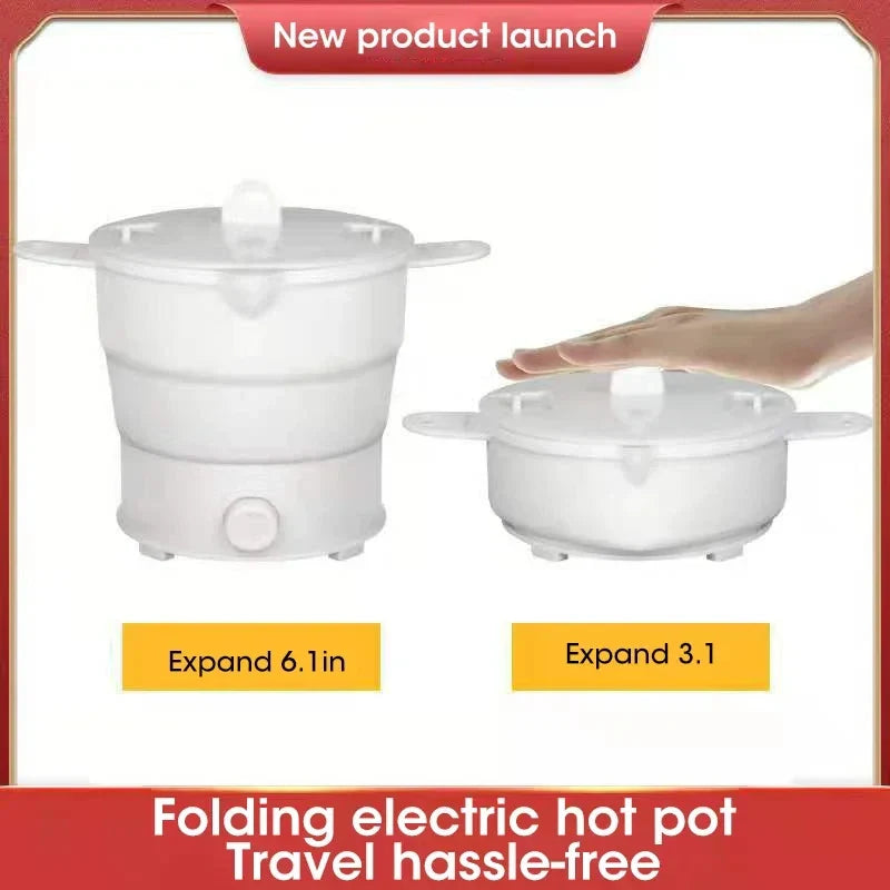 Cooksy FlexPot | Faltbarer Mini-Elektrotopf | Kochen, Dämpfen & Aufwärmen überall | Ideal für Reisen, Büro & Camping