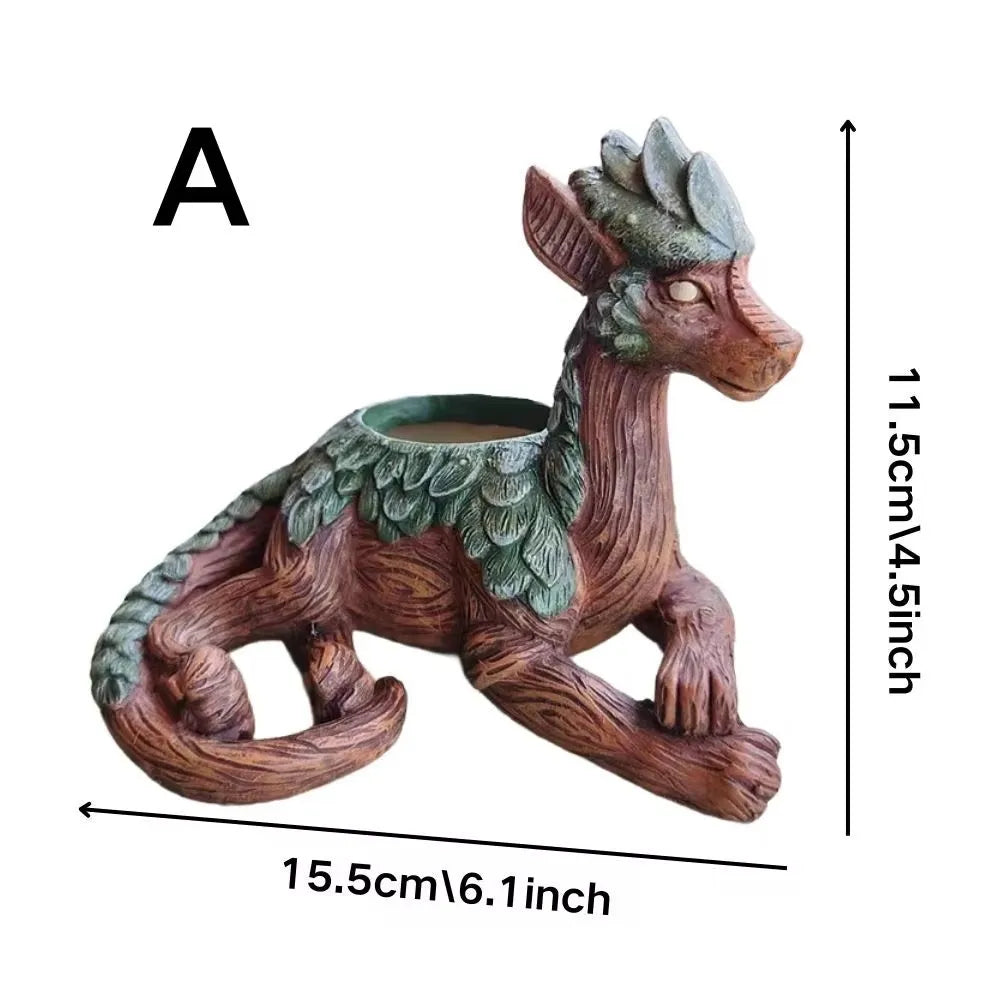Mythoro Plantera | Drachen-Deko Pflanztopf | Für Innen & Außen | Handgefertigtes Resin