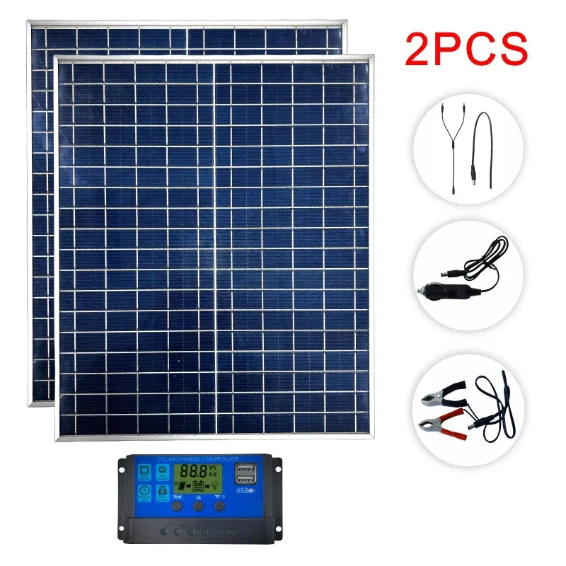 SunCharge HelioPanel Kit | 500W Leistung | All-In-One mit USB-Ladeanschlüssen | Robustes Design
