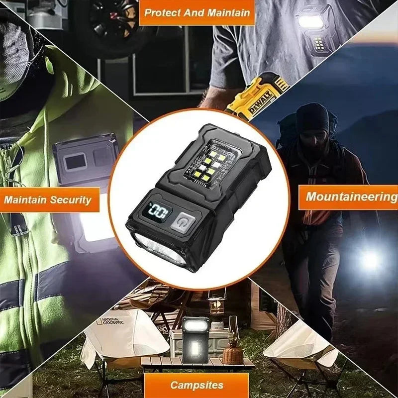 FlashBeam Mini-Taschenlampe | Superhelles COB-LED Licht | Magnetisch & Powerbank