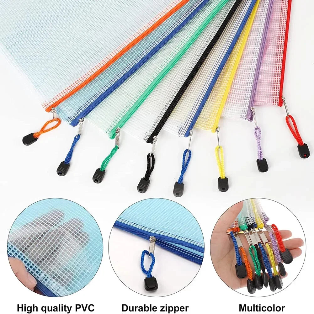 ZipNets Organizer Set | 10er Pack | Reißfest & Übersichtlich | Bunte Zipper