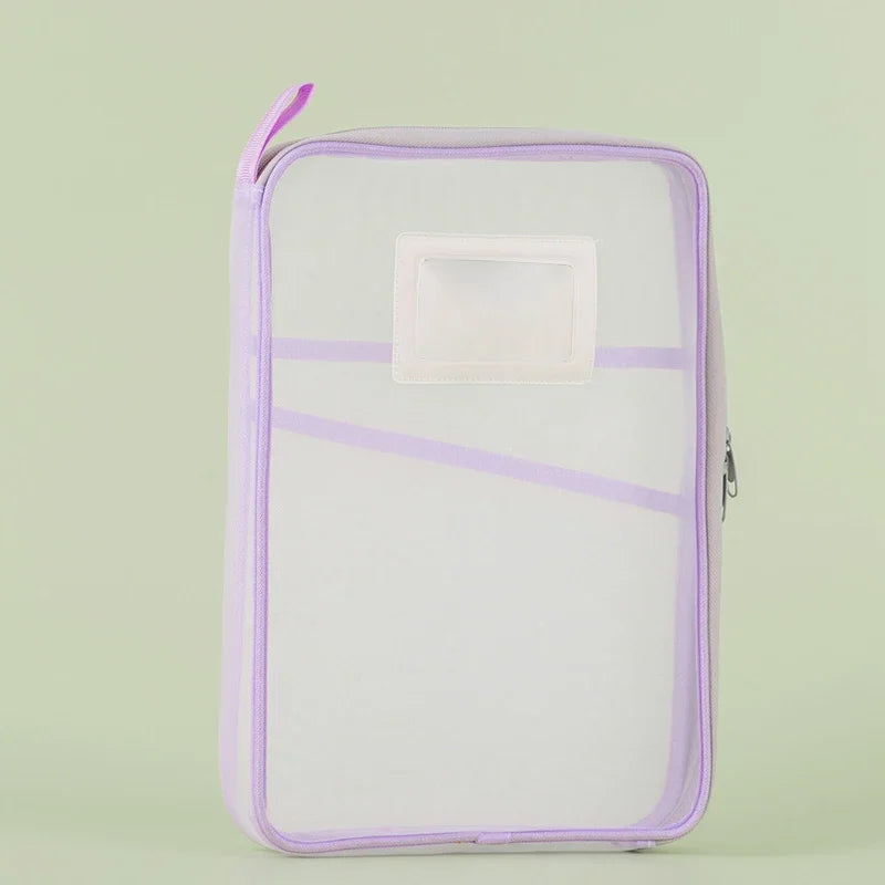 Docura | A4 Dokumententasche mit Reißverschluss | Transparent & Doppellagig | Nylon-Netz Organizer
