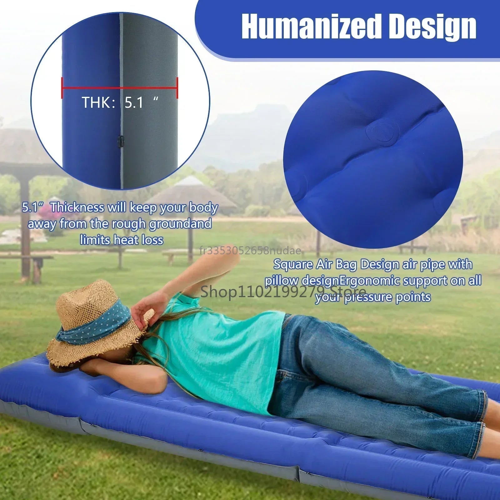 CampEase Premium Isomatte | 12cm dick & integrierte Fußpumpe | Ultraleicht & bis 500kg belastbar | Für Camping, Trekking & Festivals