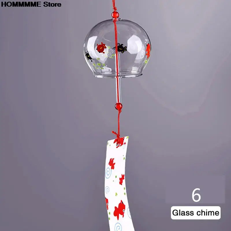 Yumeko Glas-Windglocke | Japanischer Stil | Handgefertigt | Klarer Klang | Zieranhänger