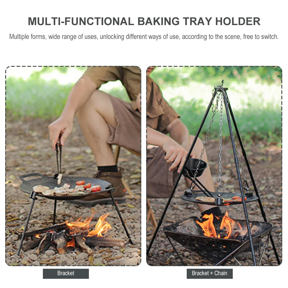 CampMaster Dreibein Grill Stativ | Faltbar & Höhenverstellbar | Stabil & Flexibel | Edelstahl