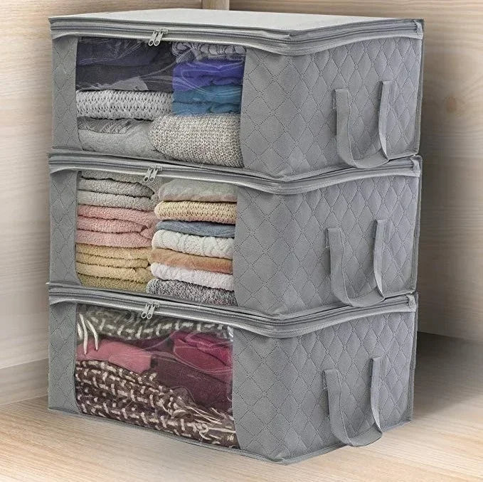 OrganizeIt | Aufbewahrungsbox mit Sichtfenster | Faltbar & Atmungsaktiv | 49x36x21 cm