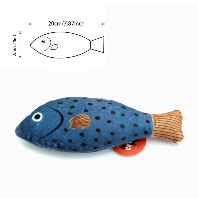 PlayFish | Interaktives Katzenspielzeug | 3D-Fischdesign | Mit Katzenminze | Weiches Plüschmaterial