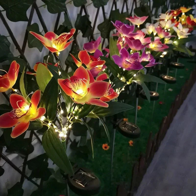 OrchidGlow SolarLight | Solar Orchideen-Gartenleuchte | Farbwechselnd | Wetterfest & Einfach zu Installieren
