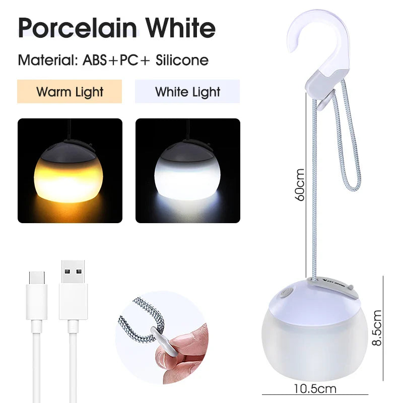 CampGlow | USB Zeltlampe | Leicht & Kompakt | Wetterfest & Wiederaufladbar | Für Outdoor & Notfälle