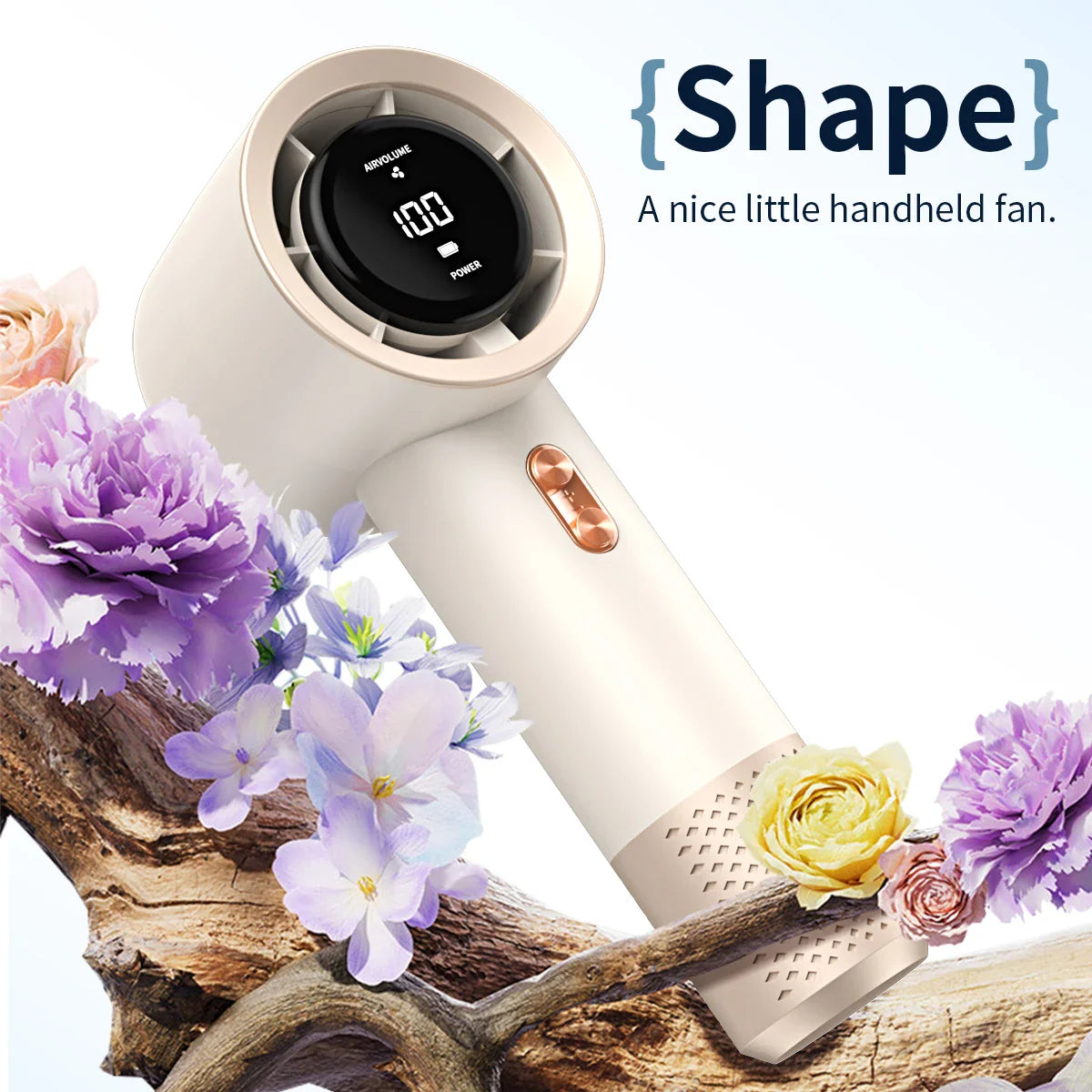 Windio Pro | Tragbarer Mini-Ventilator | 199 Stufen | Mit USB-Aufladung