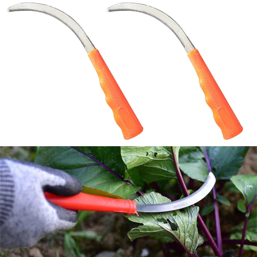 AgriZeno Unkrautsichel Edelstahl | Gezahnte Klinge | Leicht & Effektiv | 30 cm