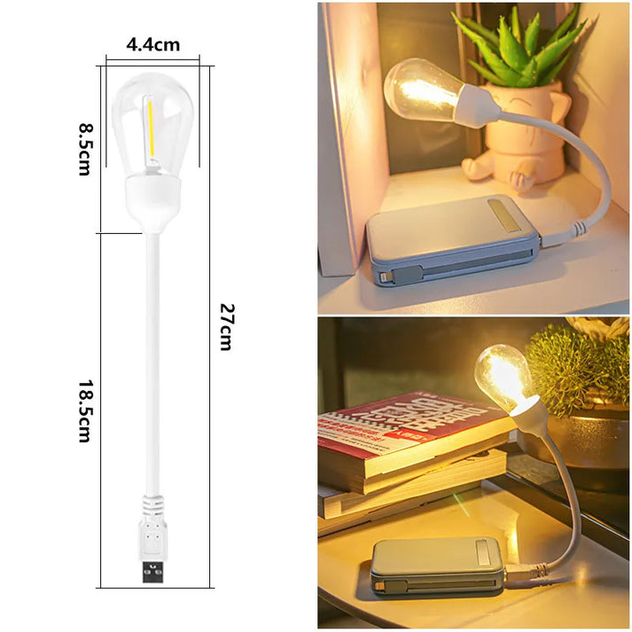 Flexora USB Leselampe | Warmweißes Licht | Drehbar & Faltbar | Kompakt für Unterwegs