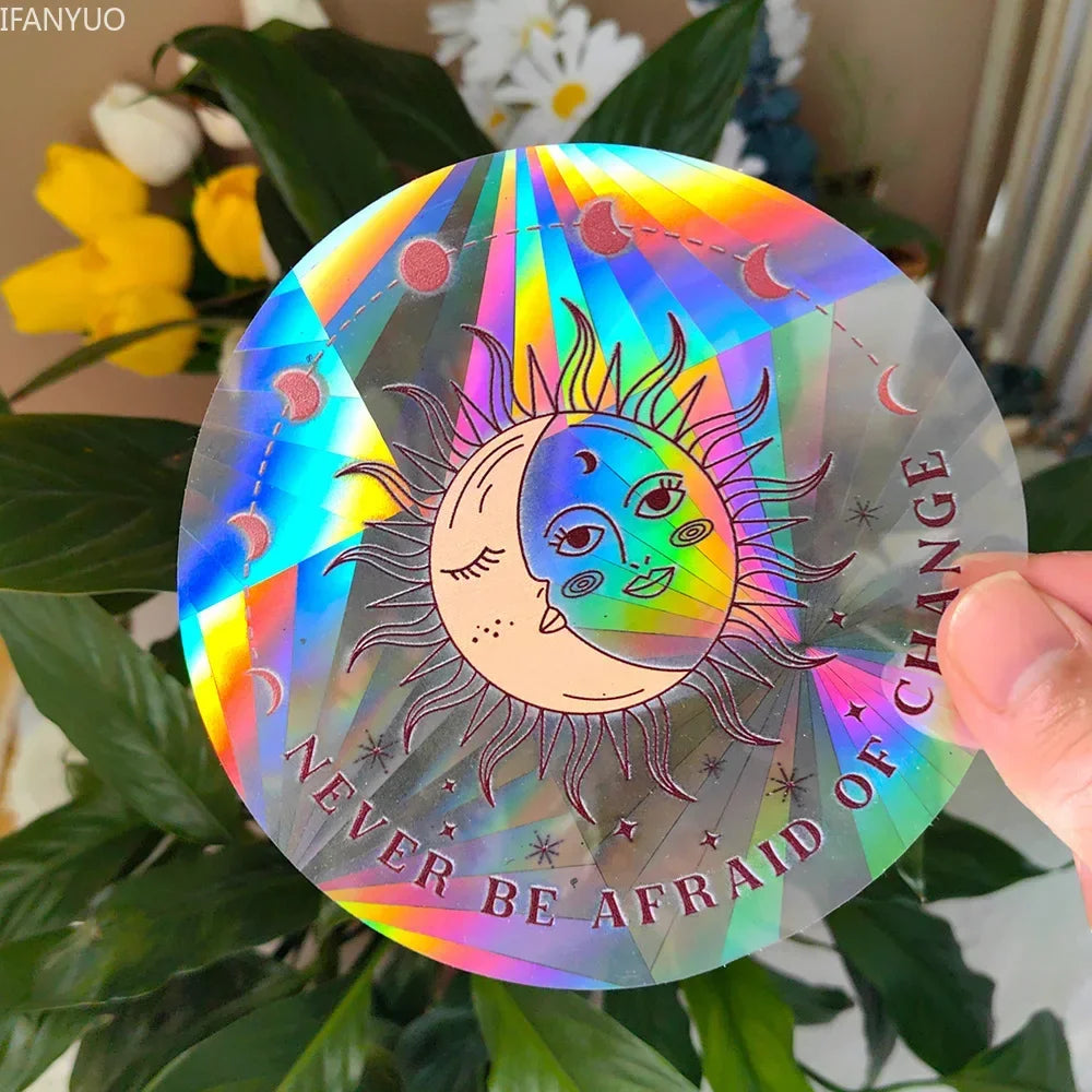SunGlow Fenstersticker | 3D Regenbogen-Effekt | Selbstklebend & Wiederverwendbar