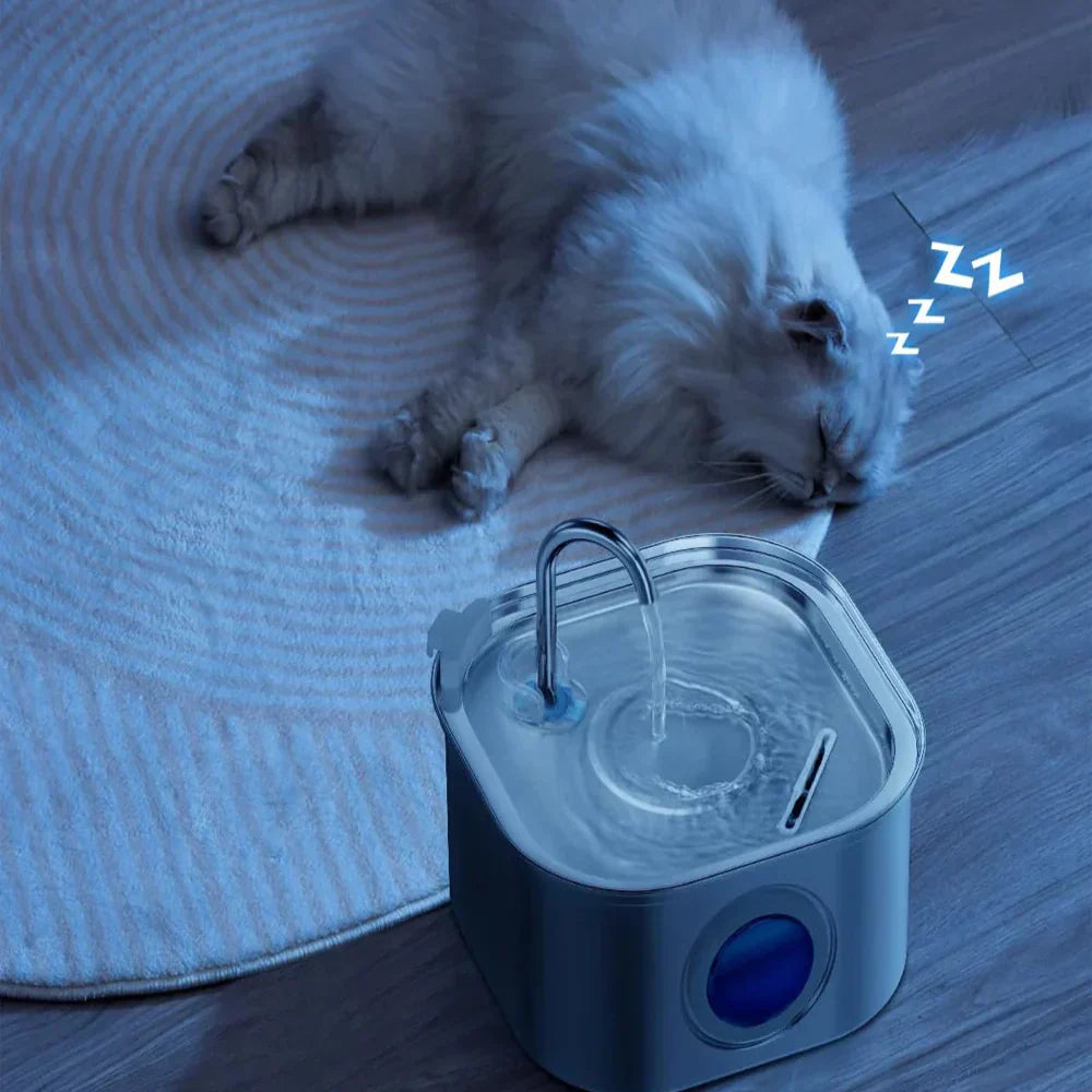 Aquaelix Trinkbrunnen Katze | Edelstahl & Hygienisch | Leise Pumpe | 2,5 L Volumen | Für Gesunde Hydration