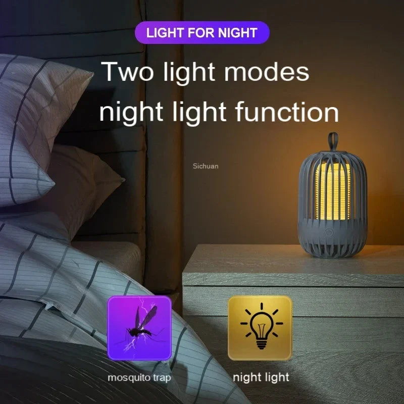 GlowCage Mückenfalle im Käfig-Design | UV-Licht & LED Nachtlampe | Für Schlafzimmer, Balkon & Camping | Tragbar & USB-aufladbar