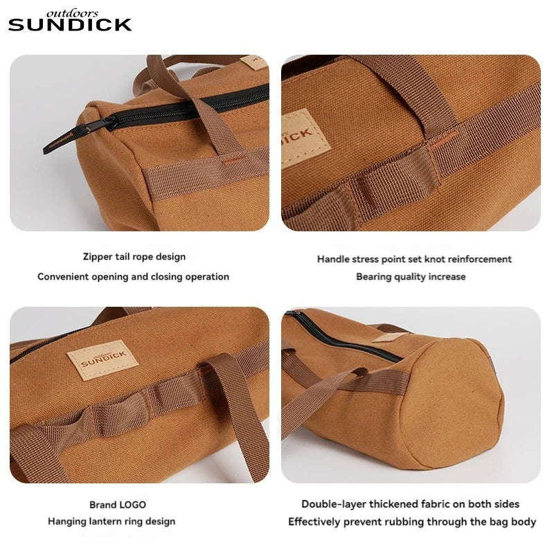 Outdoor Gear Bag | Bestecktasche für Camping | Leicht & Strapazierfähig | Canvas Braun