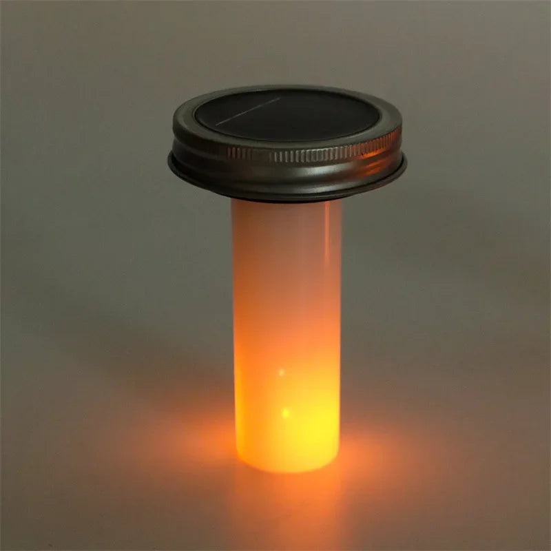LumiJar FlameTop | Solar LED-Deckel für Mason-Gläser | Flackerlicht Effekt | Für Garten & Balkon