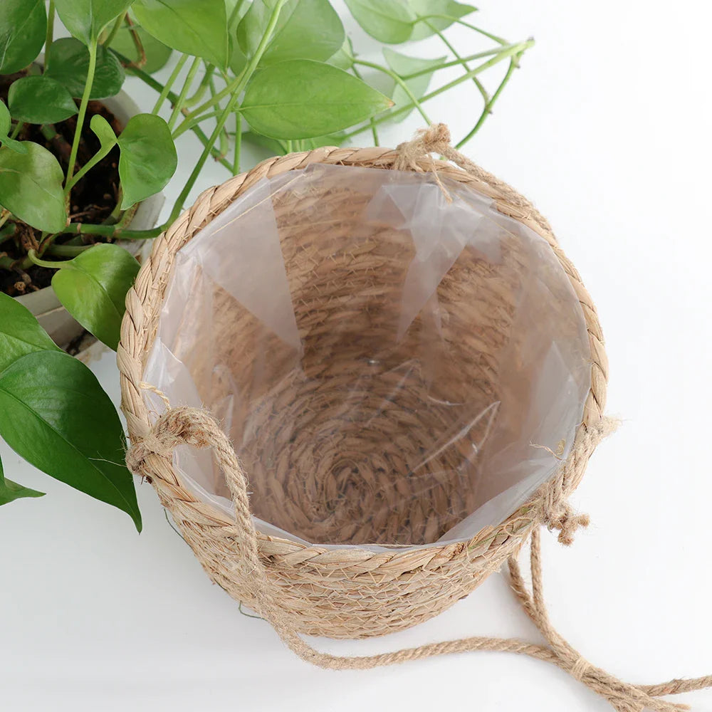 MacraNest Hängekorb | Boho Makramee Design | 100 % Jute | Für Pflanzen & Aufbewahrung
