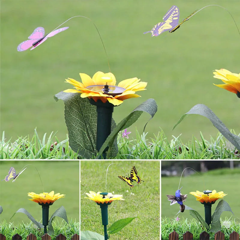Solwina Sonnenblumenstecker | Solar-Deko Mit Bewegung | Wetterfest & Farbenfroh | Für Garten & Balkon