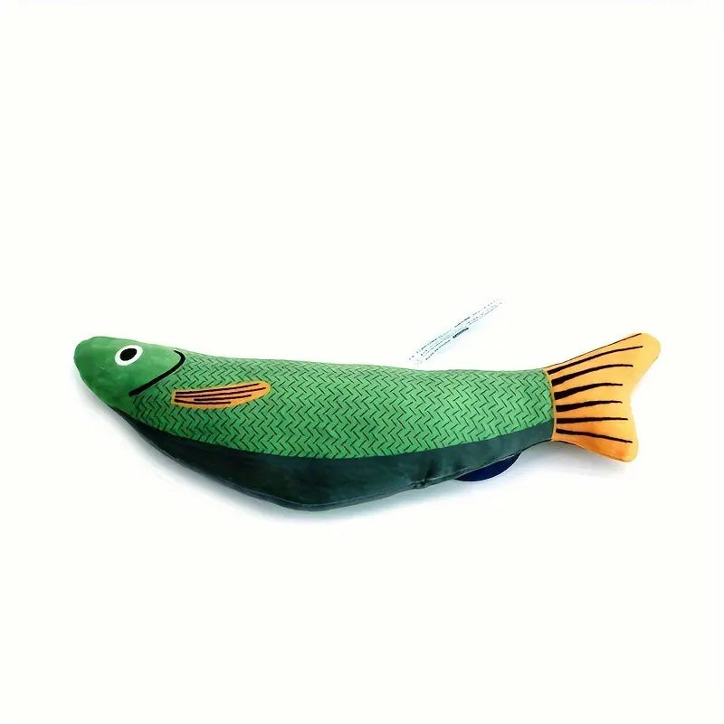 PlayFish | Interaktives Katzenspielzeug | 3D-Fischdesign | Mit Katzenminze | Weiches Plüschmaterial