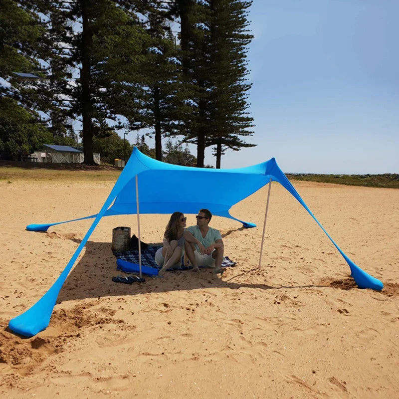 Sunlera ShadeDome | Strandmuschel UPF50+ | Für 3–4 Personen | Wasserdicht & Windstabil | 200×200×170 cm