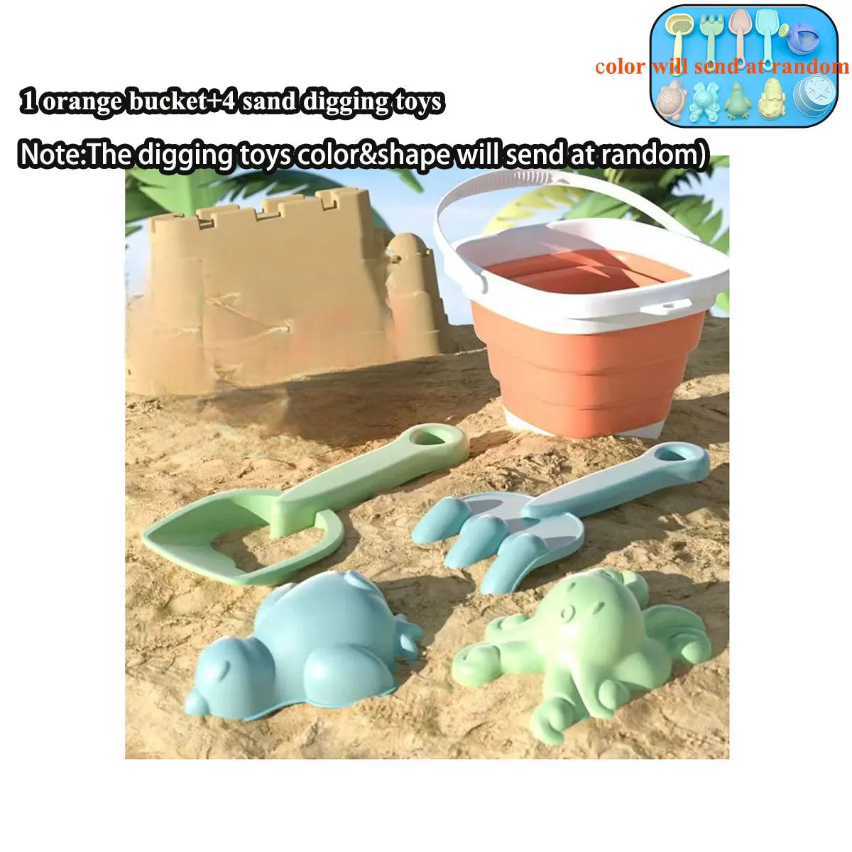 PlayaFun Sandspielset | Faltbarer Eimer & Zubehör | Bunt & Kindgerecht | Für Strand & Garten