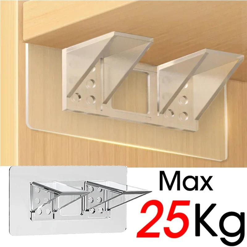 OrdiFlex Halter | Transparent & Werkzeugfrei | Ordnung für Schrank & Regal | Ohne Bohren