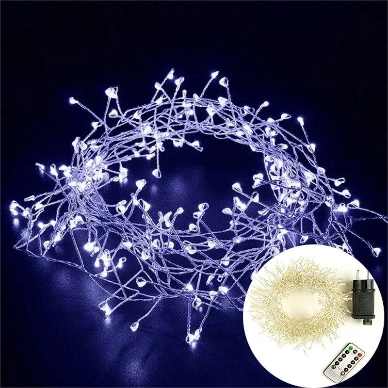 Lumistra Cluster LED Lichterkette | Warmweiß & Kaltweiß | 36 m Silberdraht | IP44 Wasserdicht | Ideal für Weihnachten, Hochzeiten & Partys