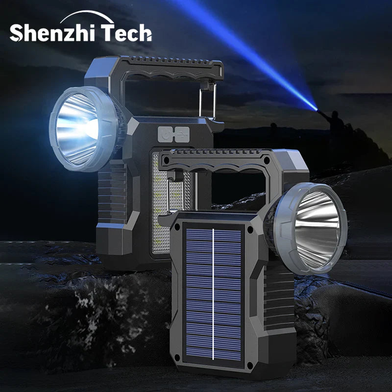 Solavence Solar Taschenlampe | 4 Leuchtmodi | USB-C & Solar Ladefunktion | Outdoor & Notfall
