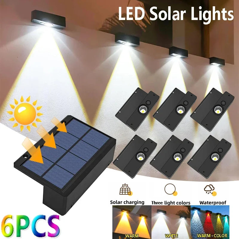 LumiGlow Solar-Wandleuchte | 3 Lichtmodi | IP65 Wasserdicht & Wetterfest