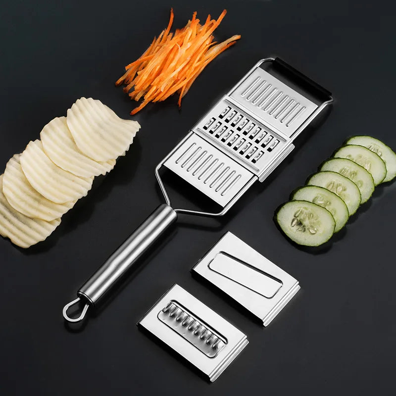 Küchenschnitt Reibeschneider | 3 Reibeflächen | Ergonomisch | Rostfreier Edelstahl