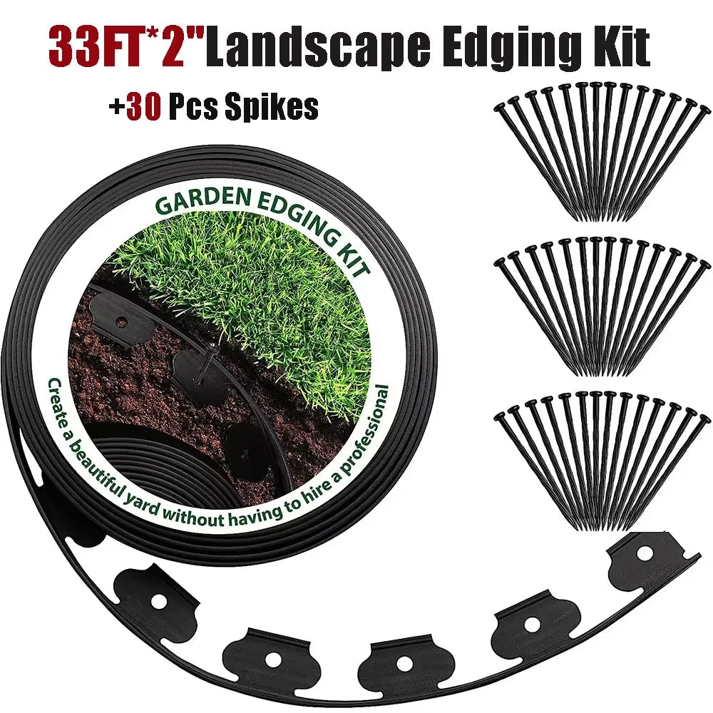 EdgeGuard | Rasenkanten-Set | Flexible Einfassung | Robuster PE-Kunststoff