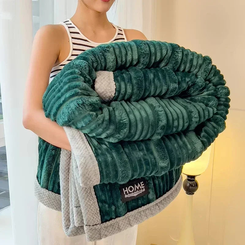 BunnySoft Kuscheldecke | Extra dick und warm | Korallenfleece | Kuschelig auf beiden Seiten