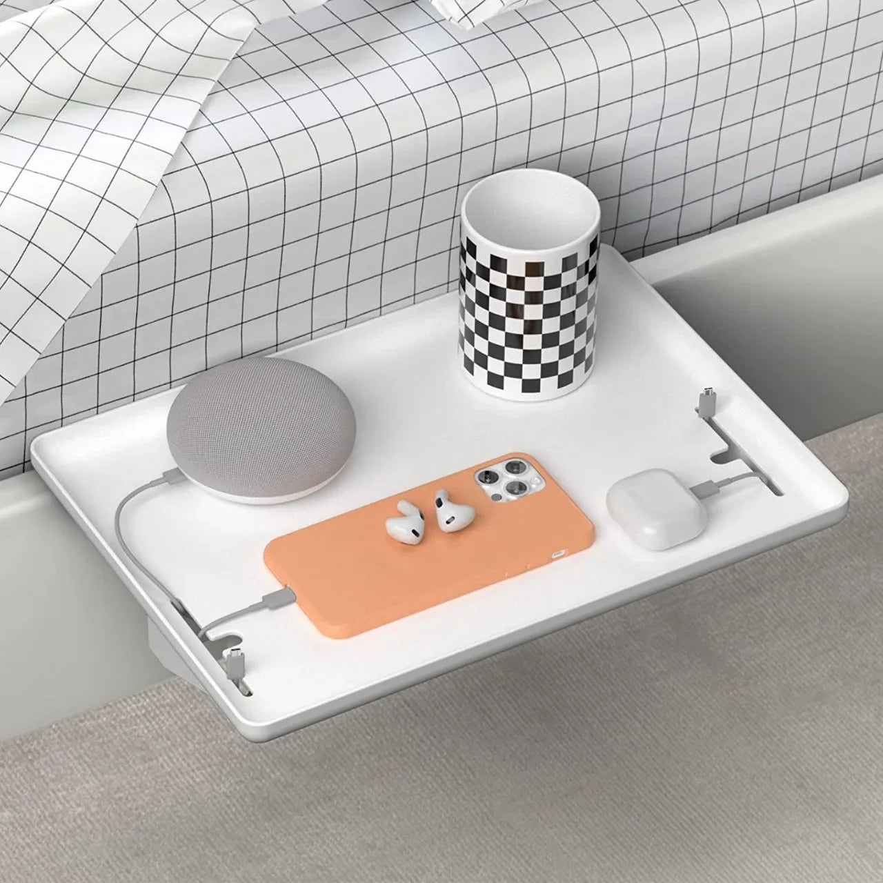 BedBuddy | Bettablage ohne Nachttisch | Robust, rutschfest & werkzeugfrei | Schlafzimmer & Hochbett